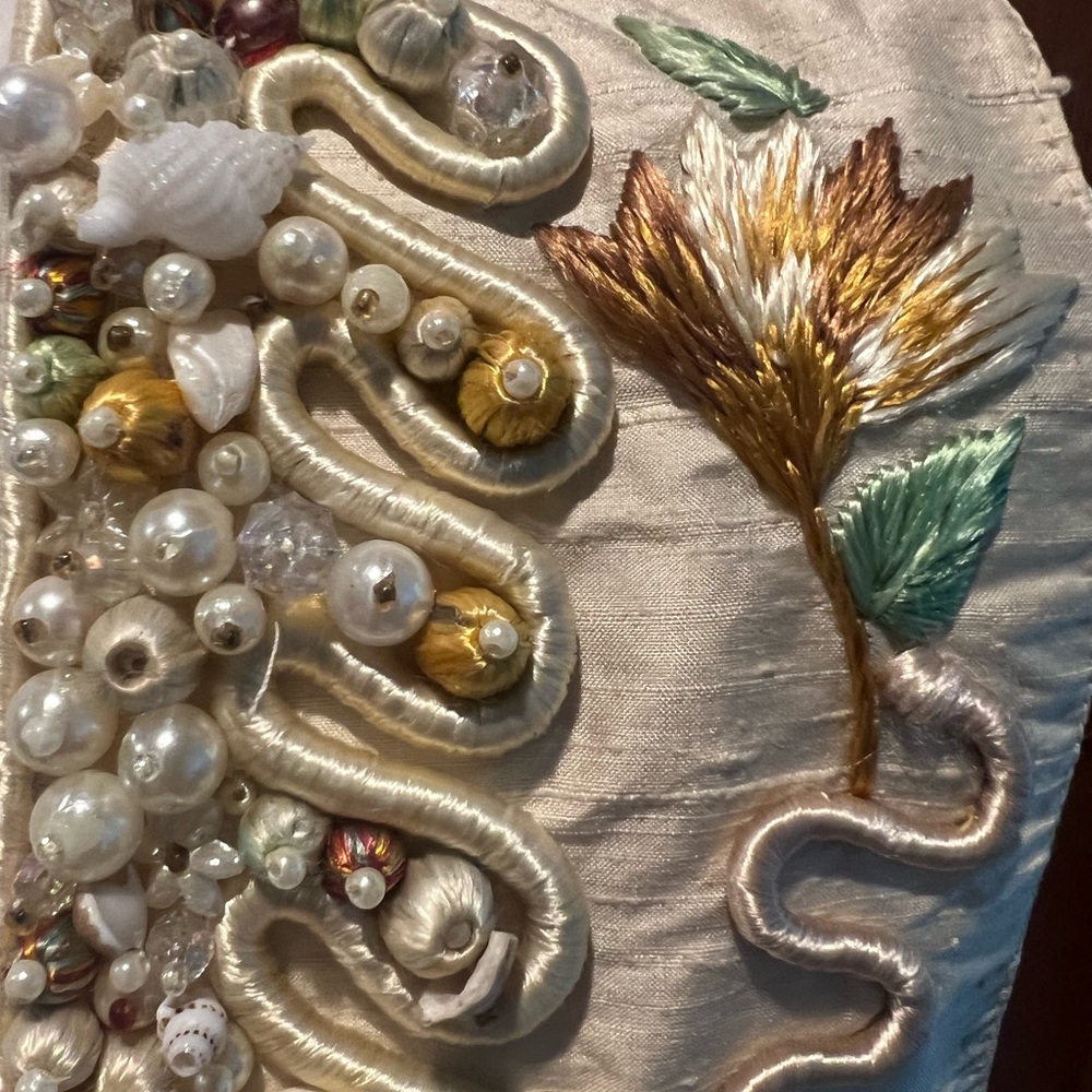 🐚⭐️Vintage Caron Joy for Designworks LA Silk Beaded Embroidered Shell Vest⭐️🐚 - Picture 4 of 10